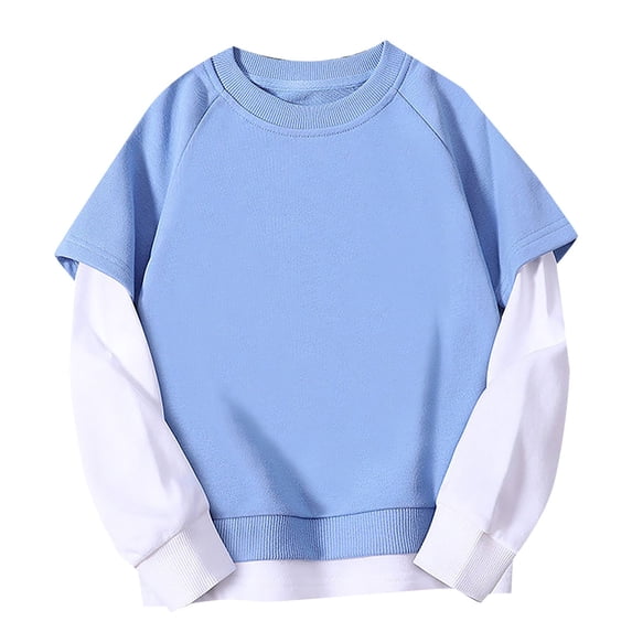 YunPes Teen Girls Boys Two Piece Crewneck Sweatshirt Cotton Comfy Oversized Pullover Tops Toddler Kids School Trendy Aesthetic Tops