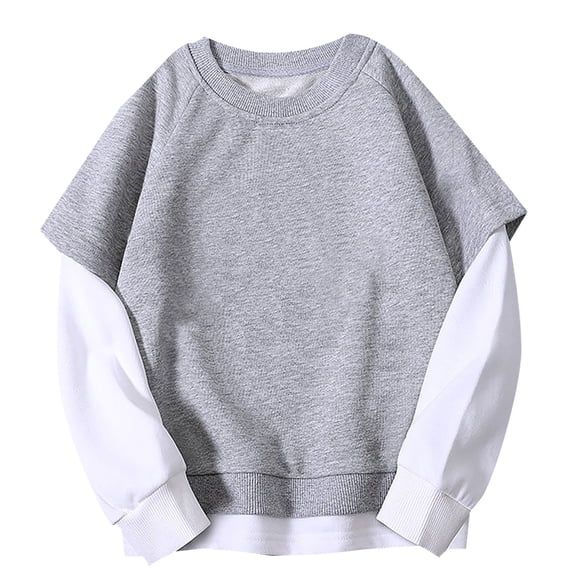 YunPes Teen Girls Boys Two Piece Crewneck Sweatshirt Cotton Comfy Oversized Pullover Tops Toddler Kids School Trendy Aesthetic Tops