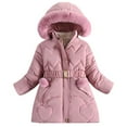 thumbnail image 1 of YunPes Teen Girls down Coat Kids Winter Mid Length Puffer Jacket Fleece Hooded Thick Warm Comfy Padded Jackets Windproof Outerwear, 1 of 5