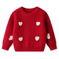 thumbnail image 1 of YunPes Toddler Baby Boy Girl Heart Knit Sweater Kids Outfit Striped Sweater, 1 of 9