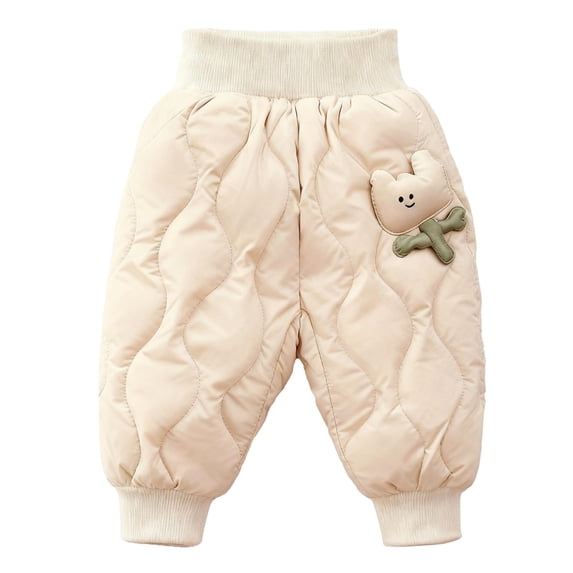 YunPes Toddler Baby Fleece Lined Winter Snow Pants Insulated Puffer Down Snowpants Kids Windproof Warm Ski Trousers Outdoor Joggers