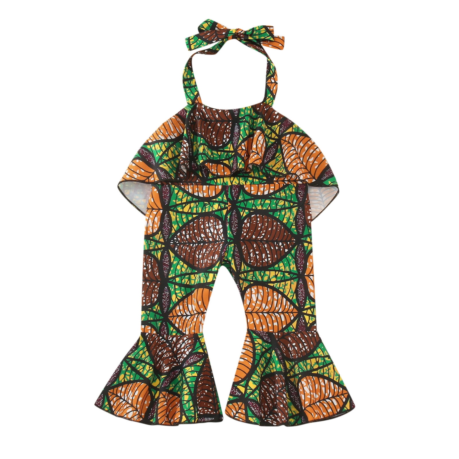 YunPes Toddler Baby Girls Boho Bell-Bottom Romper - Sleeveless Strap ...
