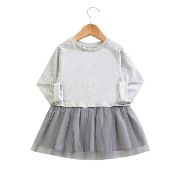 YunPes Toddler Baby Girls Long Sleeve Cotton Dress Solid Tops Girls Christmas Dress Size 12