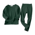 thumbnail image 1 of YunPes Toddler Baby Thermal Sweatsuits 2 Piece Winter Warm Comfy Clothes Girls Boys Crewneck Pullover Elastic Pants Layering Outfits, 1 of 3