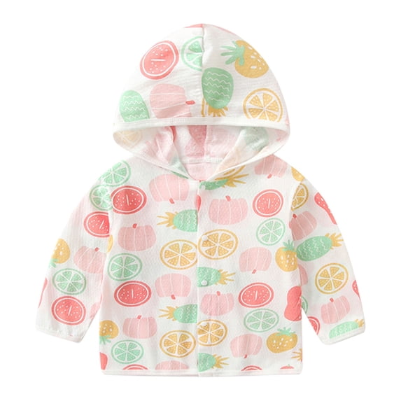YunPes Toddler Boy Girls Sun Protection Jacket Lightweight Cotton Comfy Button down Jacket Baby Cute Cartoon Graphic Dry Fit Coat