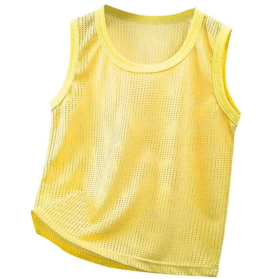 YunPes Toddler Boys Dry-Fit Active Tank Tops Moisture-Wicking Mesh Athletic Sleeveless Shirts Kids Running Basketball Sport Outfits