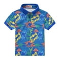 thumbnail image 1 of YunPes Toddler Boys Polo Shirt Short Sleeve Lapel Button Down Shirts Cute Dinosaur Beach Aloha Shirt Top Baby Summer Clothes, 1 of 8