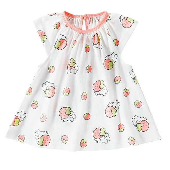 YunPes Toddler Girl's Cotton Dress Toddler Girls Summer Dress Casual Print Short Sleeve Dresses Girls 17 Years Girls 5t Dress