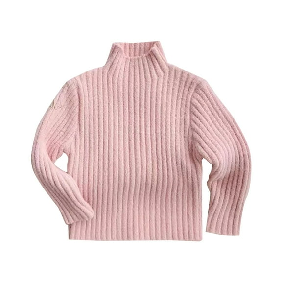 YunPes Toddler Girls Base Layer Sweater Knitted Mock Neck Slim Fit Pullover Tops Fall Winter Basic Solid Clothes