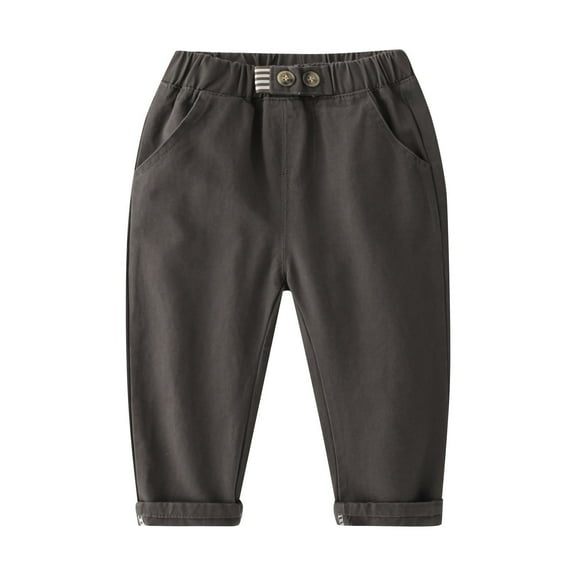 YunPes Toddler Girls Boys Wide Leg Cargo Pant Baggy Back to School Fashion Casual Pants Elastic Waisted Loose Straight Jeans