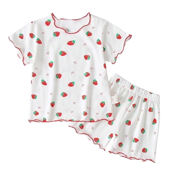YunPes Toddler Girls Cute Floral Print Clothing Set Short Sleeve T-shirts & Shorts 2PC Outfits Lettuce Trim Graphic Loungewear Summer