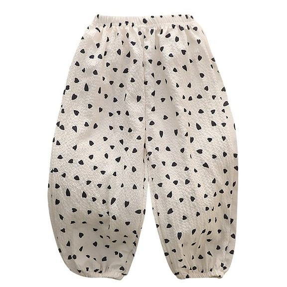 YunPes Toddler Girls Cute Graphic Summer Pants Casual Elastic Waist Loose Comfy Cotton Trousers for Kids Kids Softball Leggings
