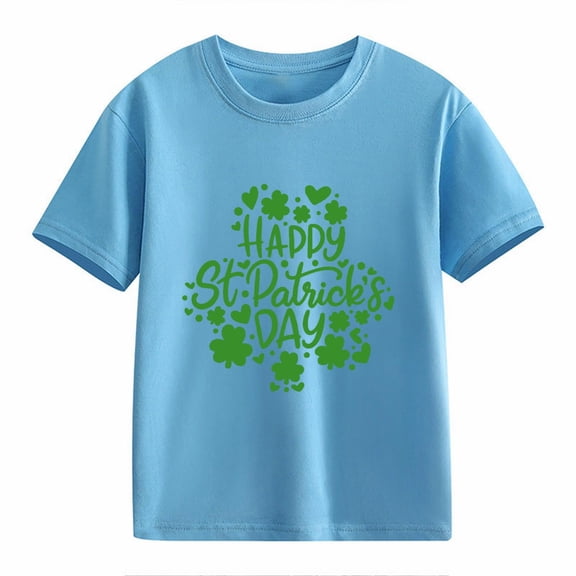 YunPes Toddler St Patricks Day Shirt Boy Girl Short Sleeve Tee Tops Lucky Charm Cloverss Irish T-Shirts Kids Holiday Outfit