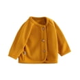 thumbnail image 1 of YunPes Toodler Girls Button-Down Jacket Plain Crewneck Cardigan Outerwear Casual Versatile Kids Spring Fall Outdoor Clothes, 1 of 6