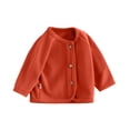 thumbnail image 1 of YunPes Toodler Girls Button-Down Jacket Plain Crewneck Cardigan Outerwear Casual Versatile Kids Spring Fall Outdoor Clothes, 1 of 6