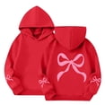 thumbnail image 1 of YunPes Tween Girls Back To School Hoodies Bow Print Cute Sweatshirts with Kangaroo Pocket Fall Fashion Baggy Preppy Pullover Tops, 1 of 8