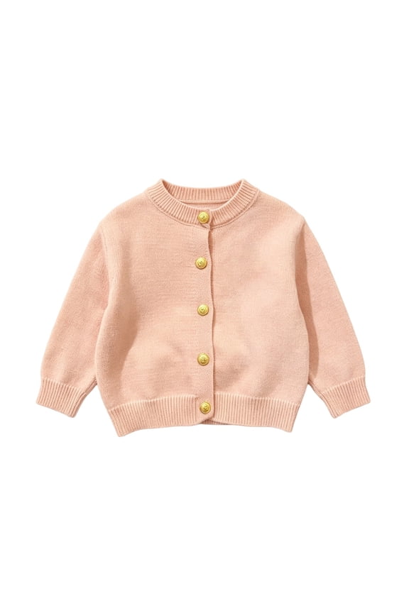 Unisex Cardigan Sweaters Girls Boys Button Up Sweater Outerwear Long Sleeve Casual Basic Preppy Knit Coat 1-12 Years