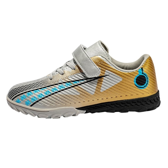 YunPes Unisex-Child Soccer Cleats Lightweight Breathable Upper Non-Slip Rubber Sole Shoes for Boys & Girls Outdoor Sport Ground Train