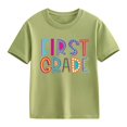 thumbnail image 1 of YunPes Unisex Kids First Grade Graphic Print T Shirt Back to School T Shirts Boys Girls Summer Versatile Crew Neck Tops, 1 of 4