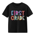 thumbnail image 1 of YunPes Unisex Kids First Grade Graphic Print T Shirt Back to School T Shirts Boys Girls Summer Versatile Crew Neck Tops, 1 of 4