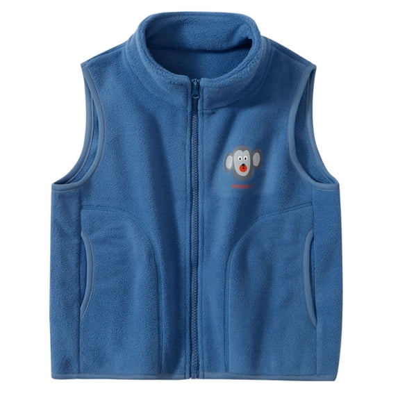 YunPes Unisex Kids Fleece Vest Boys Girls Full-Zip Stand Collar Sleeveless Jacket Soft Warm Fall Winter Trendy Layered Tops