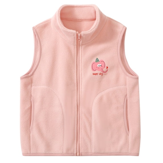 YunPes Unisex Kids Fleece Vest Boys Girls Full-Zip Stand Collar Sleeveless Jacket Soft Warm Fall Winter Trendy Layered Tops