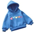thumbnail image 1 of YunPes Unisex Kids Heart Hoodies Girls Colorful Pattern Love Print Pullover Hooded Sweatshirt Boys Aesthetic Valentines Tops Sweater, 1 of 3