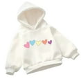 thumbnail image 1 of YunPes Unisex Kids Heart Hoodies Girls Colorful Pattern Love Print Pullover Hooded Sweatshirt Boys Aesthetic Valentines Tops Sweater, 1 of 3