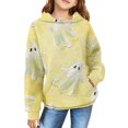 thumbnail image 1 of YunPes Unisex Kids Hoodie Boys Girls Waffle Textured Sweatshirt Cute Ghost Print Long Sleeve Hooded Pullover Spring Fall Clothes, 1 of 7