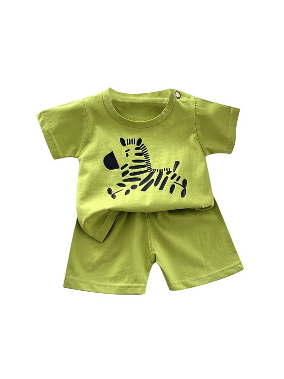 Unisex Kids Printed Short Sleeve T Shirt Toddler Cotton Tee Tops New Baby