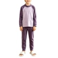 thumbnail image 1 of YunPes Unisex Kids Spring Fall Outfits Contrast Raglan Long Sleeve Pullovers & Pants Kids Soft Cozy Loungewear Set 2pcs, 1 of 5