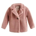 thumbnail image 1 of YunPes Warm Jacket for Girls Lapel Button Up Furry Fuzzy Coat with Pockets Toddler Outdoor Windproof Fleece Outerwear, 1 of 5