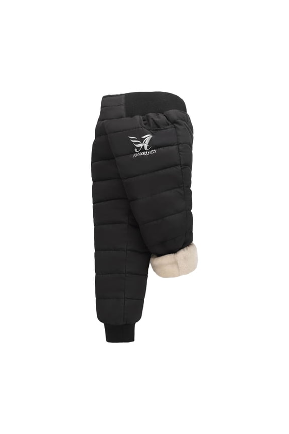 Waterproof Fleece Lined Snow & Rain Pants for Kids Toddler Winter Quilted Down Ski Pants Thick Warm Outdoor Jogger Sweatpants