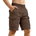 thumbnail image 1 of YunPes Youth Boys Cargo Shorts Elastic Waist Knee Length Bermuda Shorts with Multiple Pockets Kids Casual Athletic Clothes, 1 of 5