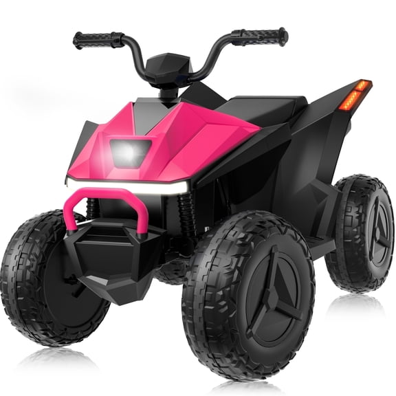 YunTopKids 24V Kids ATV 4 Wheeler , Electric Quad Ride On Toy for Big Kid, 2x200W Motor, 4.5Mph Max Speed ,2-Seater Quad for Boys Girls,Pink.