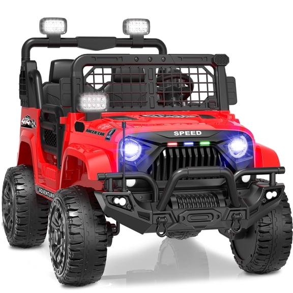 YunTopKids 24 Volt Ride on Toys, 2 Seater Electric Battery Powered Toys Car with 800W Powerful Motors, 3 Speeds, LED Lights, Bluetooth Music,Red