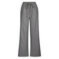 thumbnail image 1 of YunYi Now Trending Lightweight Summer Pants Women Work Capri Pants for Women Petite Short Womens Palazzo Pants Dressy Tall Flowy Linen Pants for Women Boho White Pants Women Casual Clearance $5, 1 of 4