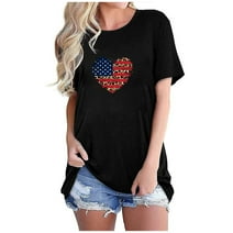 YunYi Womens Tops 2024 Tshirts Shirts Graphic Vintage Sexy Blouses for Women Dressy Casual Clearance Tunic Tops Short Sleeve