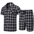 thumbnail image 1 of Yunbao Mens Cotton Pajama Sets Short Sleeve Sleepwear Button Down Loungewear Pjs with Pockets, 1 of 6