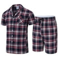thumbnail image 1 of Yunbao Mens Cotton Pajama Sets Short Sleeve Sleepwear Button Down Loungewear Pjs with Pockets, 1 of 6