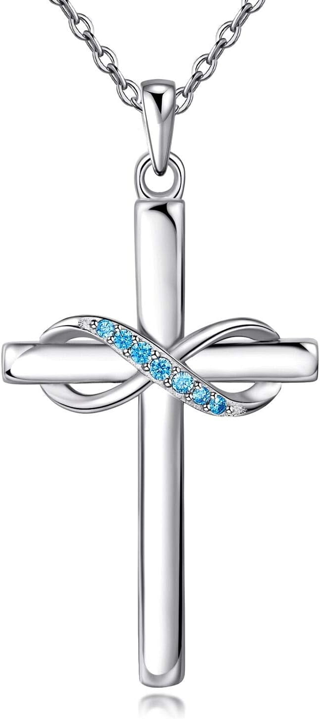 Yunc 925 Sterling Silver Cross Necklace for Women Infinity