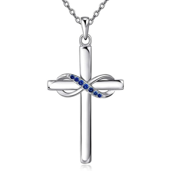 Yunc 925 Sterling Silver Cross Necklace for Women Infinity Necklace for Girlfriend Gifts for Mother's Day, Birthday