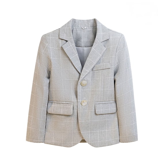 Yuncity Boys Blazer Suit Jacket Fall Casual Long Sleeve Button Notch Lapel Flap Pocket Suit Coat School Formal Blazer Outerwear