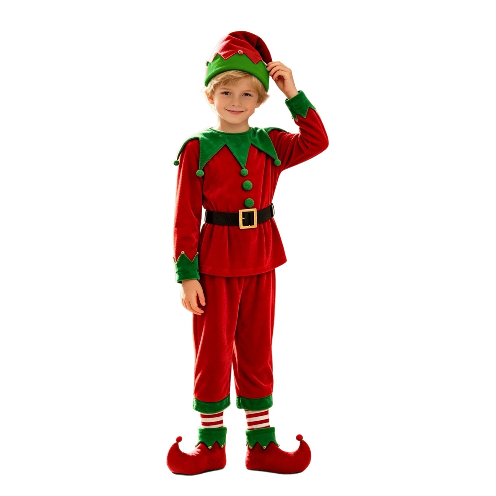 Yuncity Boys Girls Funny Elf Christmas Kids Cute Shirts and Pants Hat ...