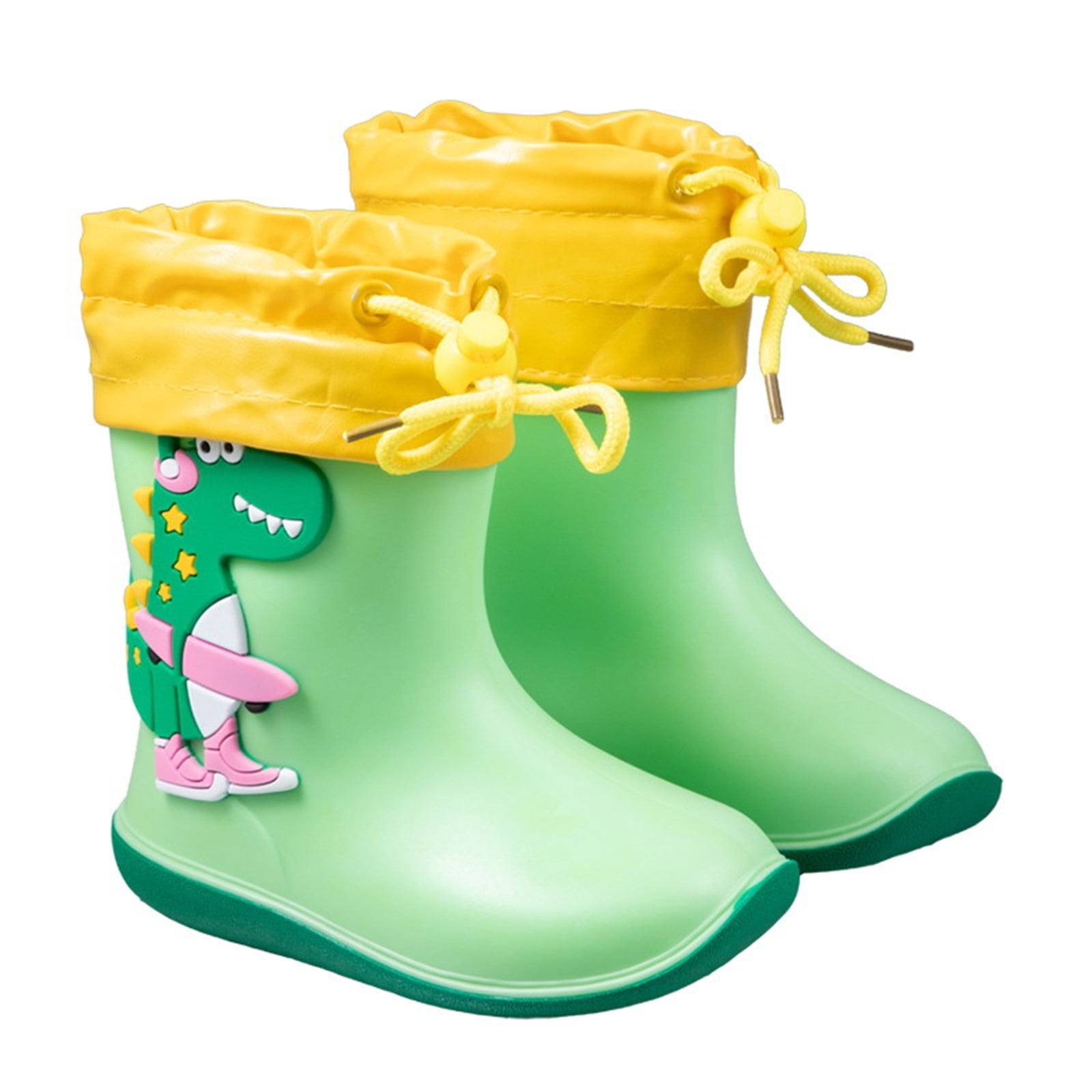 Yuncity Boys Girls Rain Boots Lightweight Short Ankle Boots Toddler Outdoor Play Dailywear Shoes Footwear Green 8-9 Years