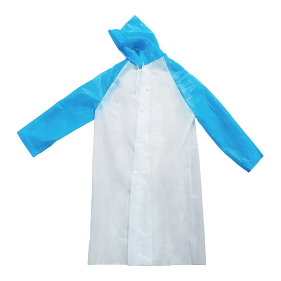 Yuncity Boys Girls Rain Jacket Children Outdoor Rain Pants Suit Solid Color Print Hoodie Tops Raincoat Rainwear Blue One Size