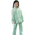 thumbnail image 1 of Yuncity Boys Girls Raincoat Pants Set Full Body Coverage Rain Suit School Outdoor Activities Youth Water Gear Rainwear Green 11-12 Years, 1 of 8