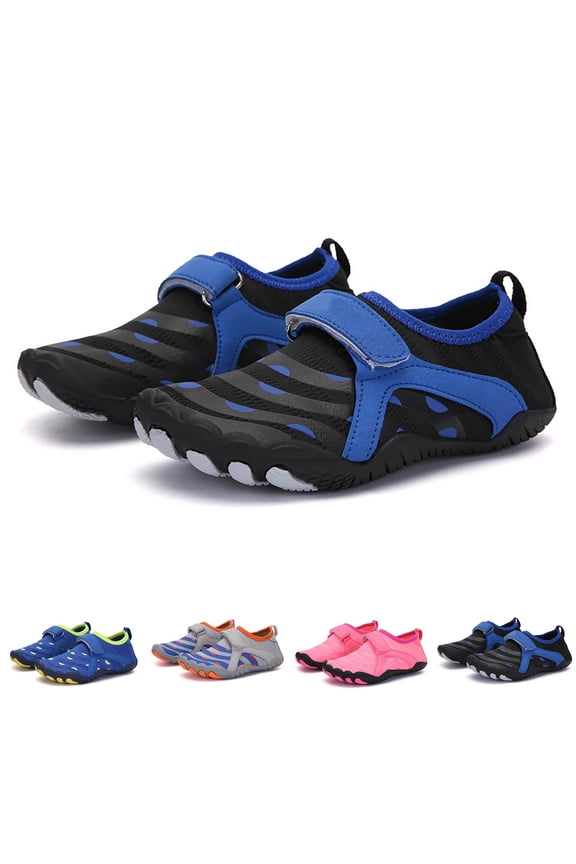 Boys Girls Sneakers Hook Loop Lightweight Breathable Running Hiking Outdoor Daily Wear Kids Shoes Size 9-9.5 Years Black