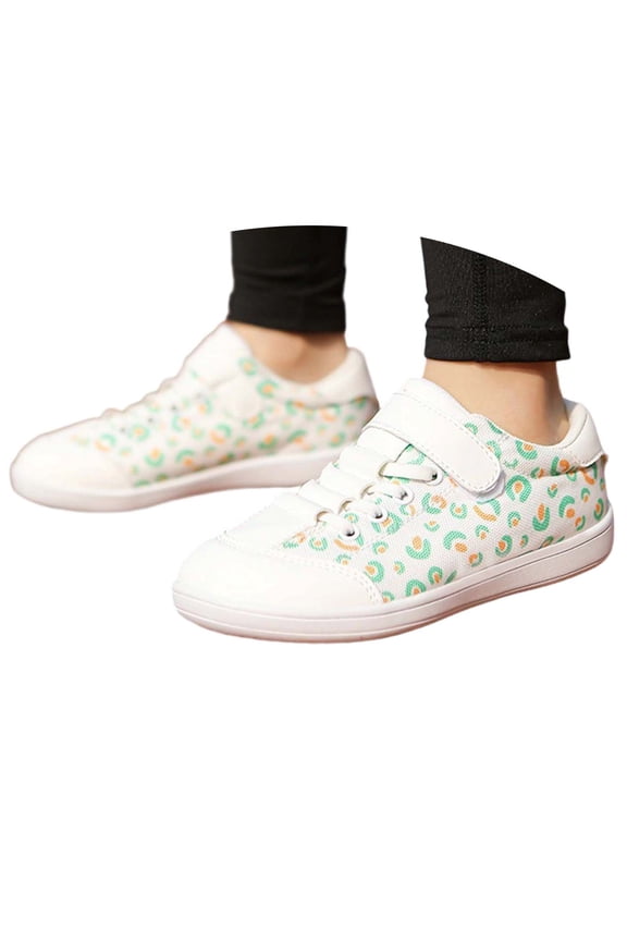 Boys Girls Sneakers Hook Loop Wide Toe Lightweight Comfortable Jogging Sport Outdoor Daily Wear Kids Shoes Size 9-9.5 Years White