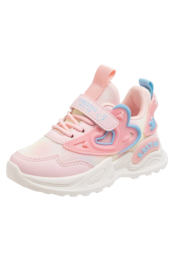 Boys Girls Sneakers Mesh Hook Loop Soft Sole Lightweight Breathable Sport Outdoor Daily Wear Kids Shoes Size 9-9.5 Years Pink